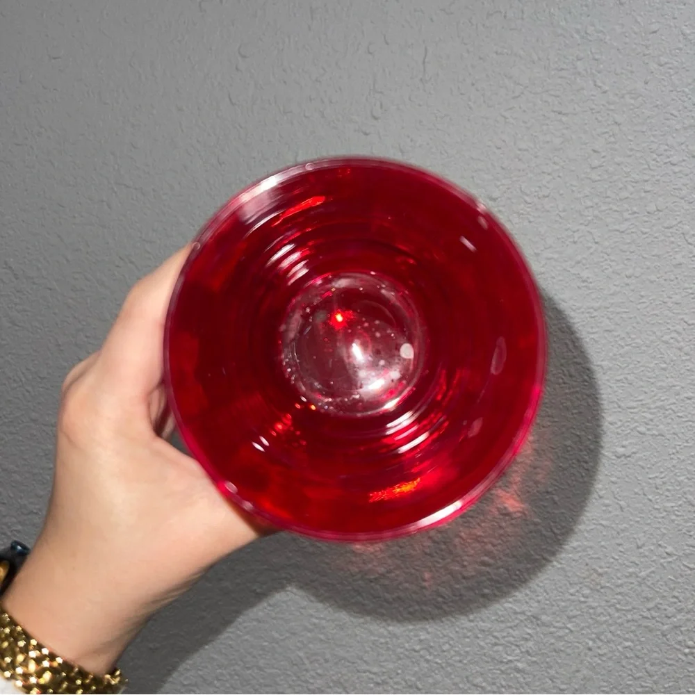 Red plastic cup with Bow Design